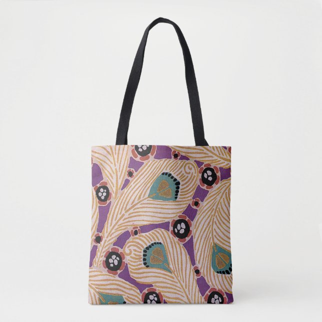 Bolsa Tote Art Deco Design #1Penas de Peacock (Frente)