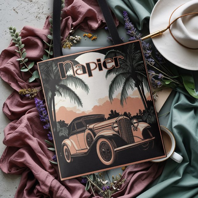 Bolsa Tote Art Deco Era Vintage Car Napier (Criador carregado)