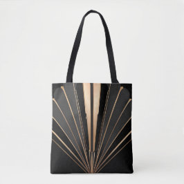Bolsa Tote Art Deco Gold Fan Geometric Elegance