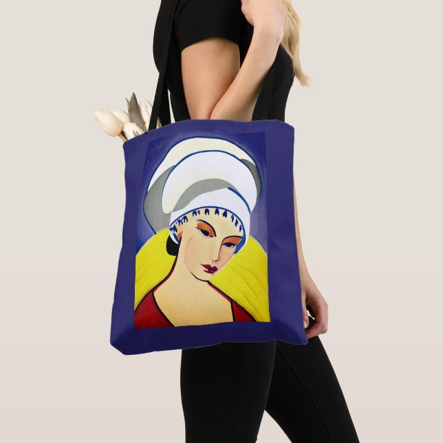 Bolsa Tote Art Deco Modern Lady in a Turban (Close Up)