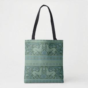 Bolsa Tote Art Deco Nouveau Dog Nature Botânico: Padrão