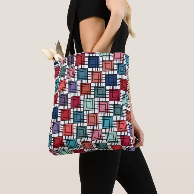 Bolsa Tote Art Deco Squares (Close Up)