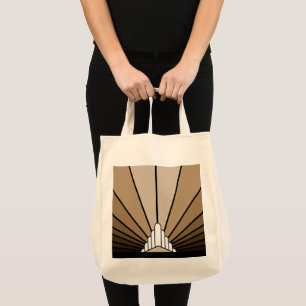 Bolsa Tote Art deco sun em bronzeado