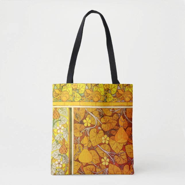 Bolsa Tote Art nouveau abaulação floral abaulamento elegante  (Frente)