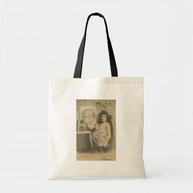Bolsa Tote Art nouveau Alphonse mucha modelo de arte feminino (Frente)