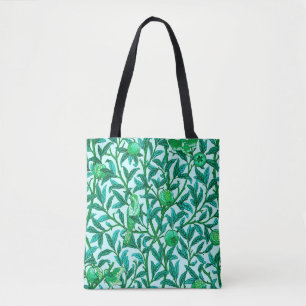 Bolsa Tote Art Nouveau Bird e Pomegranato, Turquesa