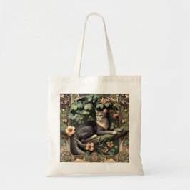Bolsa Tote Art Nouveau Floral Cat Elegance