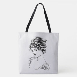 Bolsa Tote Art Nouveau Lady Bag Tecido de Arte Finas