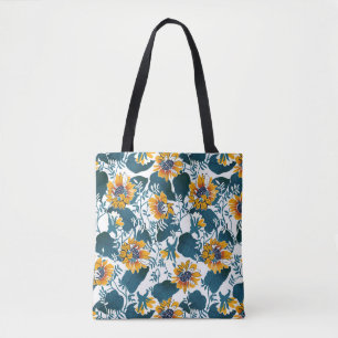 Bolsa Tote Art Nouveau, padrão floral.