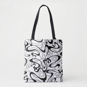 Bolsa Tote Art Nouveau padrão perfeito. Textura curva em tona