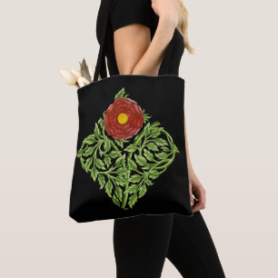 Bolsa Tote Art Nouveau Rosa vermelha De Morgan