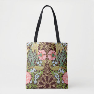 Bolsa Tote Art Nouveau Style Floral: Padrão Vintage Colorido