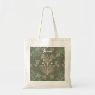 Bolsa Tote Art Nouveau Verde Floral Personalizado