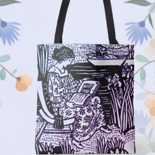 Bolsa Tote Art Nouveau Woman Lendo