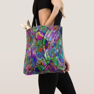Bolsa Tote Arte 1 de abstrato muito colorida