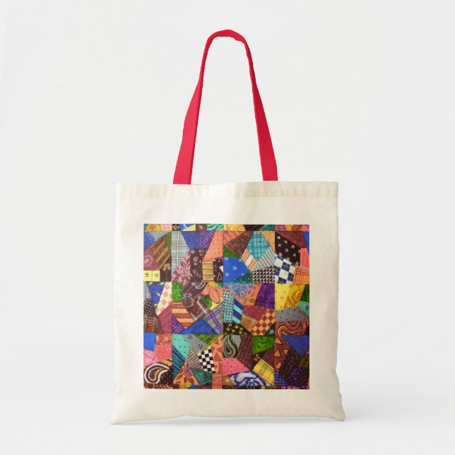Bolsa Tote Arte abstracta da edredão de retalhos da edredão (Frente)
