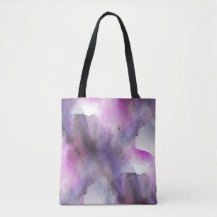Bolsa Tote arte abstracta sem emenda do roxo do cubism