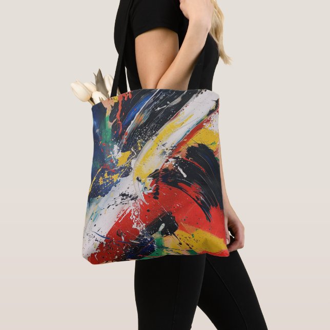 Bolsa Tote Arte Abstrata Colorida com Salpicos de  (Close Up)