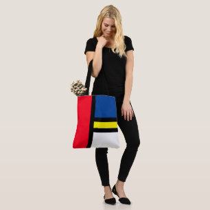 Bolsa Tote Arte abstrata colorida e moderna em estilo Mondria