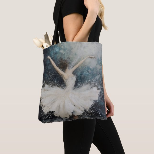 Bolsa Tote Arte Abstrata de Dança de Bailarina (Close Up)
