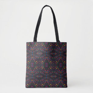 Bolsa Tote Arte Abstrata de Guache em Arco-íris Espectroscópi