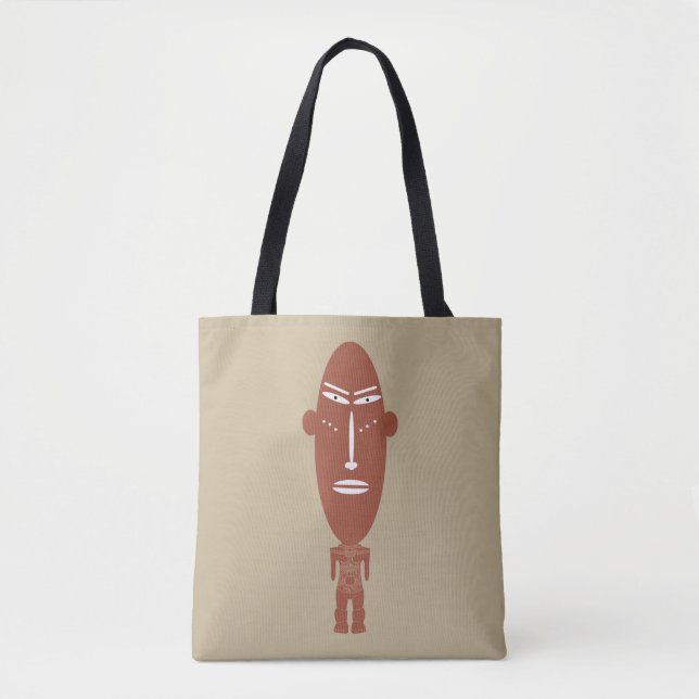 Bolsa Tote Arte abstrata de tatuagem facial tribal indígena a (Frente)