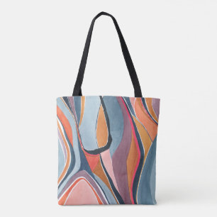 Bolsa Tote Arte abstrata em aquarela colorida e elegante