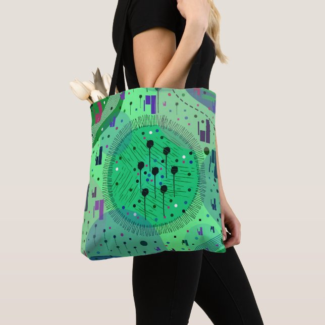 Bolsa Tote Arte Abstrata: Fruta Kiwi Verde (Close Up)
