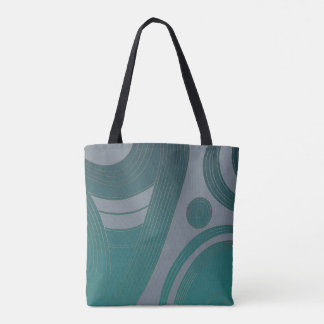 Bolsa Tote Arte Abstrata Minimalista em Azul Teal Moderno
