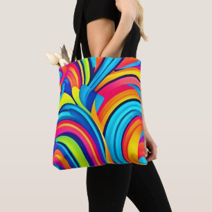 Bolsa Tote Arte Abstrata Redemoinho Vibrante