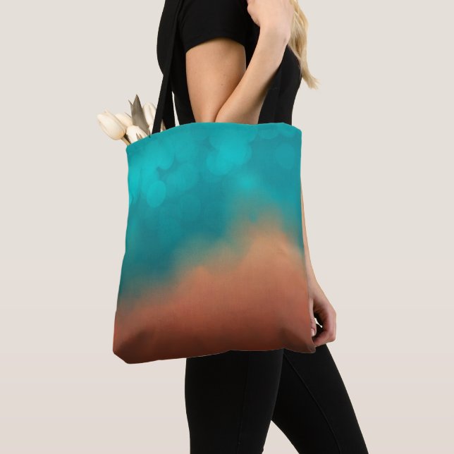 Bolsa Tote Arte abstrata turquesa moderna (Close Up)