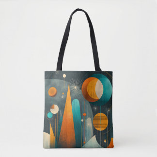 Bolsa Tote ✨Arte Abstrato Espacial Futurístico Retro Moderno