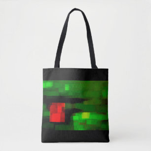 Bolsa Tote Arte Abstrato Vermelha e Verde