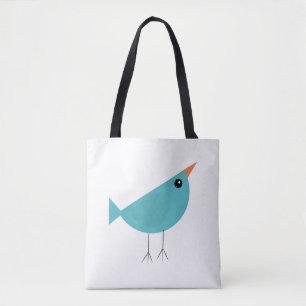 Bolsa Tote Arte Adorável da Natureza com Pássaro Caprichoso