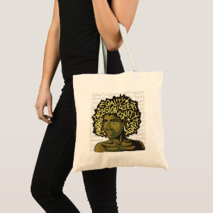 Bolsa Tote Arte Afro Poderosa sobre Equidade e Inclusão