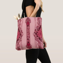 Bolsa Tote Arte AI Floral Cor-de-rosa
