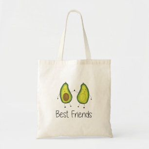 Bolsa Tote Arte Amiga da Imagem de Cartoon Verde Avocado