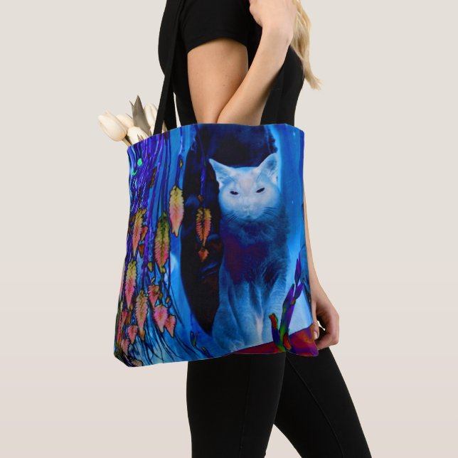 Bolsa Tote Arte Animal Elétrica Blue Siamese (Close Up)