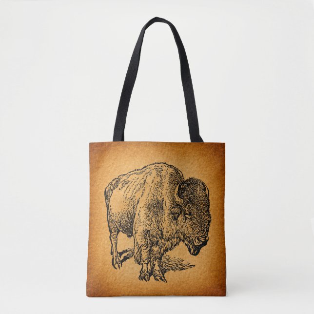 Bolsa Tote Arte Antica Russa do Bisonte do Bison Ocidental (Frente)