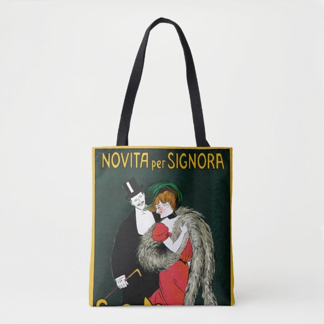 Bolsa Tote Arte Antiga Art Nouveau, Moda Italiana Amor Romanc (Frente)