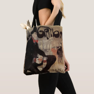 Bolsa Tote Arte Antiga Arte Nova Le Grillon, Homem Bebendo Ce