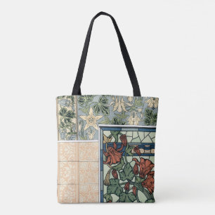 Bolsa Tote Arte Antiga Modernista, Flores Columbine Aquilegia