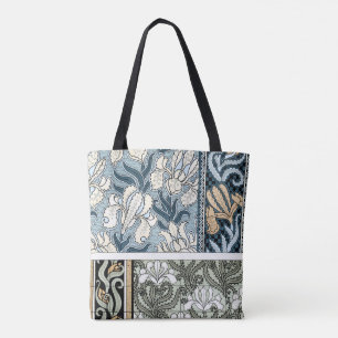 Bolsa Tote Arte Antiga Modernista, Flores de Íris de Jardim