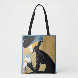 Bolsa Tote Arte Antiga Modernista, Senhora Bebendo Chá Marco