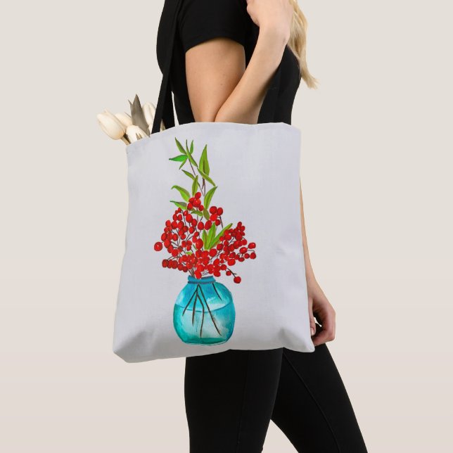 Bolsa Tote Arte aquosa Red Berries (Close Up)