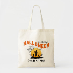 Bolsa Tote Arte Assustadora de Abóbora Spooky Fun