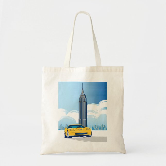 BOLSA TOTE ARTE AUTOMÓVEL DE VETTE ELEGANTE (Frente)