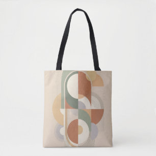 Bolsa Tote Arte Bauhaus Geométrico Abstrato   Meados do Sécul