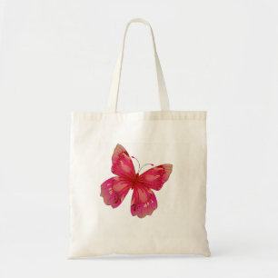 Bolsa Tote Arte bonito da borboleta rosa Vintage