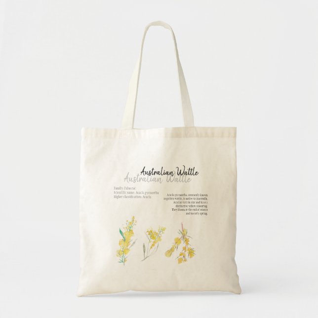 Bolsa Tote Arte botânica do Wattle (Frente)